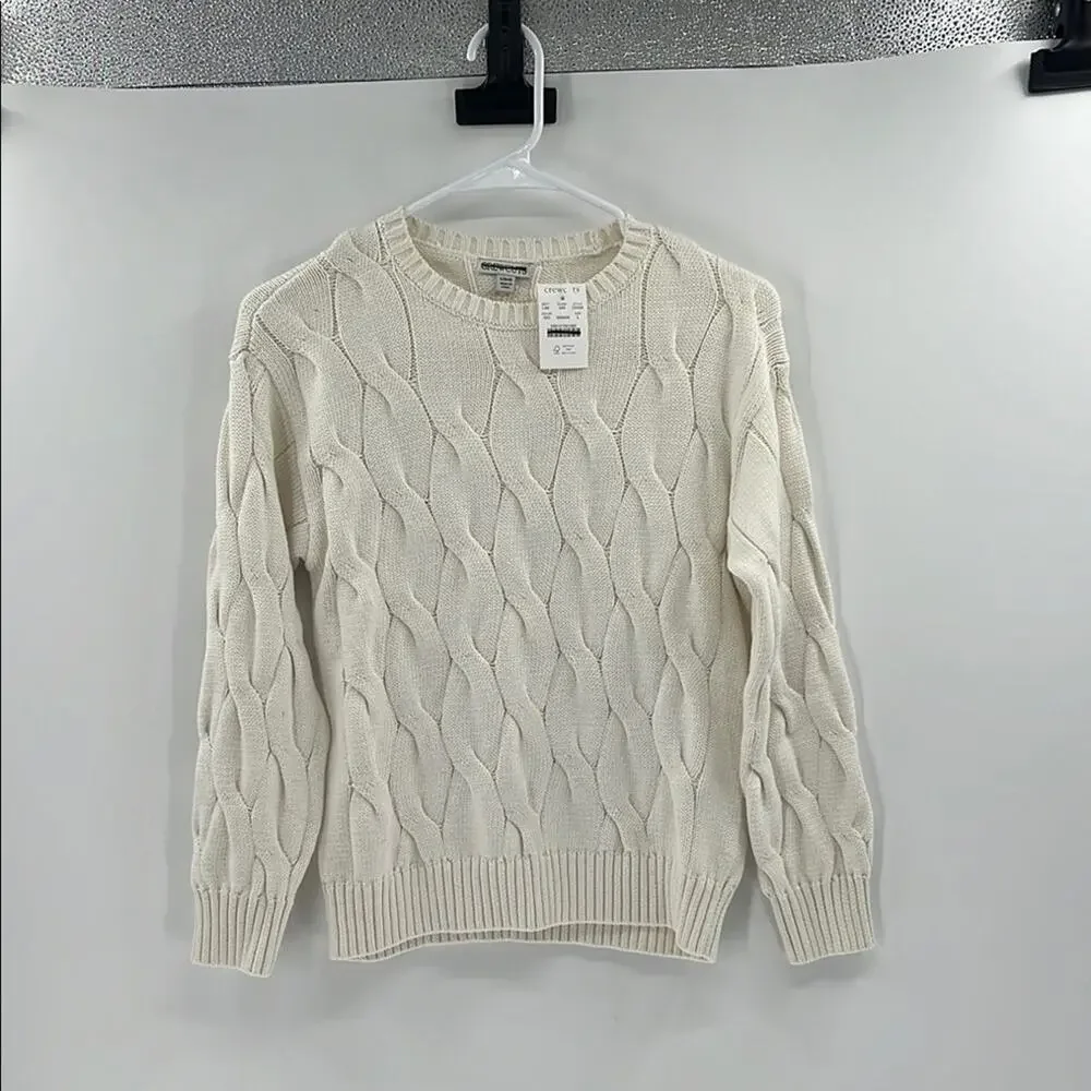 Crewcuts Boys Kids' cable-knit crewneck sweater in cotton - Ivory - L (10-11)